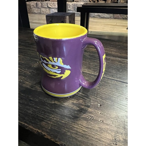 LSU Tigers‎ 15oz Sculpted Relief Coffee Mug Logobrands NCAA Tea Cup Hot Ceramic - Picture 1 of 5